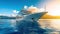 The Epitome of Sophistication, Expensive Futuristic Sleek Yacht at Sea, Generative AI