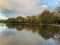 Epping Forest Connaught water Autumn landscape view with reflection