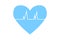 EPS 10 vector. Blue flat simple icon in a shape of beating heart.