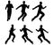 EPS 10 vector illustration of boy silhouette in Running pose