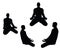 EPS 10 vector illustration of businessman yoga pose on white background