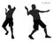 EPS 10 vector illustration of a man in Football pose on white background