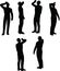 EPS 10 Vector illustration in silhouette of businessman drink