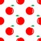 EPS 10 vector. Seamless pattern with red apple made in simple modern style.
