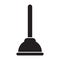 eps10 black vector plunger solid icon