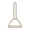 eps10 brown vector plunger line icon