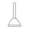 eps10 grey vector plunger line icon