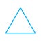 eps10 vector illustration of a blue outline triangle icon