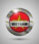 EPS10 Vector illustration. Realistic button. Made in Vietnam, Premium Quality.