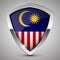 EPS10 Vector Patriotic shield with flag of Malaysia