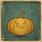 EPS10 vintage grunge old card. Halloween pumpkin