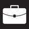 eps10 white  briefcase solid icon