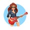 eps2015050716211805299 Girl with guitar. Rock guitarist