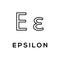 Epsilon Greek alphabet design trendy