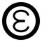 Epsilon greek symbol small letter lowercase font icon in circle round black color vector illustration flat style image