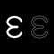 Epsilon greek symbol small letter lowercase font icon outline set white color vector illustration flat style image