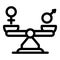 Equal balance empowerment icon, outline style