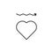 equal heart work icon. Element of arrow and object icon for mobile concept and web apps. Thin line equal heart work icon can be