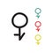 Equality gender doodle icon, vector illustration