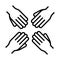 Equality people hands, human rights day, line icon design