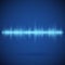 Equalizer on blue background. Music wave. Abstract digital audio track. Pulse of voice signal. Design of spectrum equaliser.