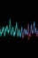 Equalizer effect. Neon lights. Sound wave on a black background AI generated