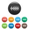 Equalizer effect radio icons set color vector