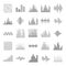 Equalizer graphic audio wave scales theme vector icons set