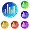 Equalizer icon digital abstract round buttons set illustration
