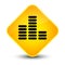 Equalizer icon elegant yellow diamond button