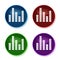 Equalizer icon shiny round buttons set illustration