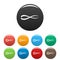 Equalizer track icons set color vector