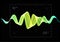 Equalizer vector illustration. Abstract wave icon set for music and sound. Pulsation color wavy motion lines on black