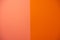 equally vertically divided smooth solid salmon and Spanish orange bright and contemporary stucco wall textured background