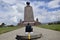 Equator line in Mitad Del Mundo (Middle of the World) Monument near Quito