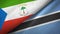 Equatorial Guinea and Botswana two flags textile cloth, fabric texture