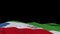 Equatorial Guinea fabric flag waving on the wind loop. Equatorial Guinea embroidery stiched cloth banner swaying on the breeze.