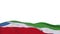 Equatorial Guinea fabric flag waving on the wind loop. Equatorial Guinea embroidery stiched cloth banner swaying on the breeze.