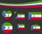 Equatorial Guinea Flag Map Ribbon And Heart Icons Vector Collection