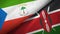 Equatorial Guinea and Kenya two flags textile cloth, fabric texture