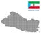 Equatorial Guinea map with flag.