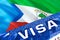 Equatorial Guinea visa document close up. Passport visa on Equatorial Guinea flag. Equatorial Guinea visitor visa in passport,3D