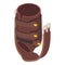 Equestrian ammunition icon isometric vector. Leather protection boot and girth