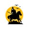 Equestrian archer warrior logo