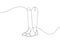 Equestrian boots one line art. Continuous line drawing of horseback riding, sport, paddock boots, horse, shoes, Jodhpur