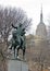 An equestrian bronze statue of George Washington in New York City