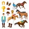 Equestrian Cartoon Elements Collection