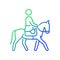 Equestrian gradient linear vector icon