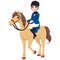 Equestrian Jockey Girl With Horse