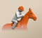 Equestrian Jumping 3D icon, Olympic sports